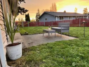 Patio outside the glass sliding door.