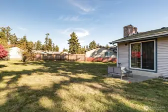 Patio outside the glass sliding door.