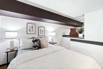 Plenty of room for queen bed + nightstands
