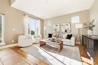 Step inside to the light-filled front living room and be greeted by a vaulted foyer and seamless flow into the rest of the home