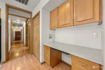 Built-in Desk and Pantry to Hallway