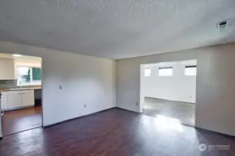 Living Room looking towards the kitchen and Dining/Family Room