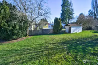 Fully fenced backyard