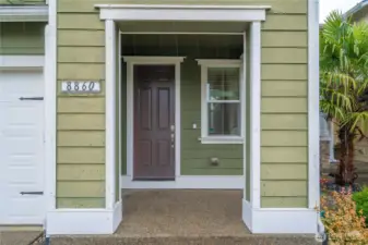 Covered front porch is so welcoming