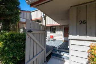 Entry to your private, morning-side deck.