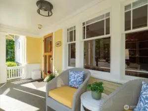 Relax on your sunny south facing covered porch