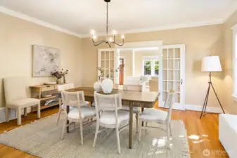 Dining room looking back at living room