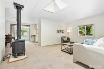 Flows smoothly from living room, to the dining room, to the kitchen