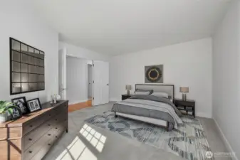 Primary suite w/French doors...(virtual staging)
