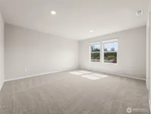 Primary bedroom.  Finishes and options will vary.