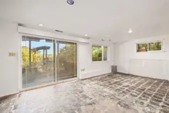 Rec room on ground floor has a kitchenette.