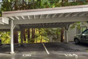 Covered parking spot #134