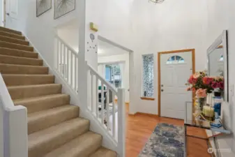 Vaulted ceiling in Entry and great room adds architectural drama.