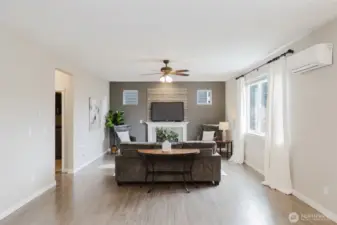 Left side open to 1/2 Bath and 2 Car Garage