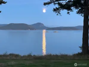 Full moon over water