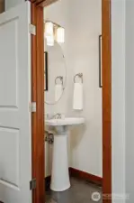 Powder room on living/dining/kitchen level