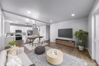 Virtually staged great room