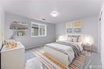Virtually staged 1st upstairs bedroom