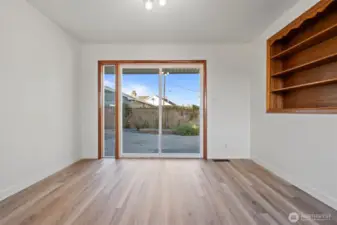 Dining room opens to the backyard