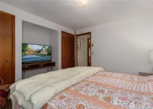 bedroom one with 2 closets