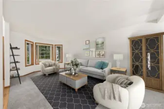 Living room virtually staged
