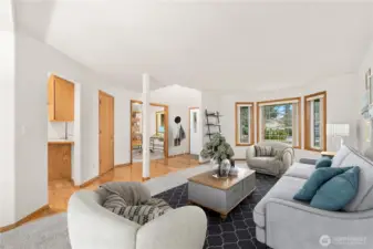 Living room virtually staged