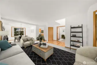 Living/dining room virtually staged