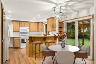 Virtually staged eat-in kitchen table.