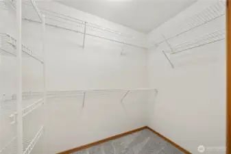 One of two primary bedroom closets