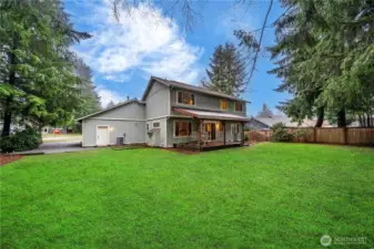 Large private backyard