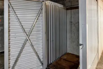 Secure storage unit in the parking garage