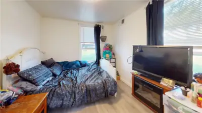 Bedroom at the back of the home