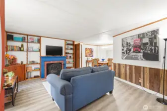 Warm, inviting living area with character