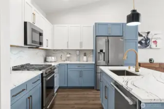 Kitchen has been completely updated and remodeled.