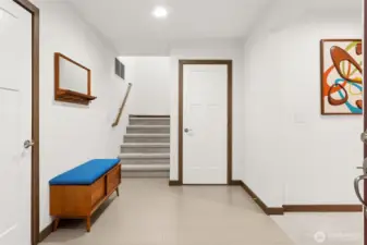 Welcoming downstairs entry area.