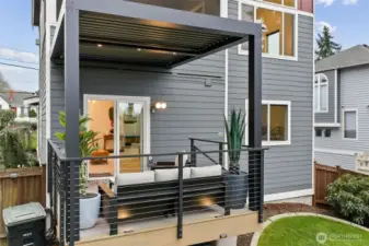 New composit decking on lower deck by TimberTech