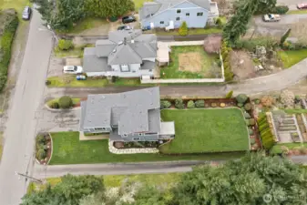 Aerial view of the home, new roof installed in 2022.