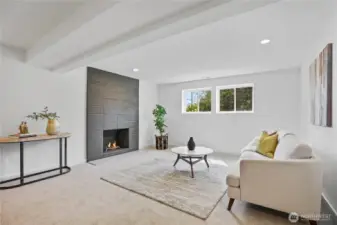 Spacious lower level rec room