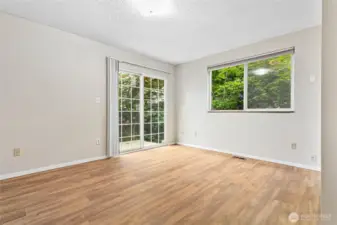 Lower level bedroom with patio