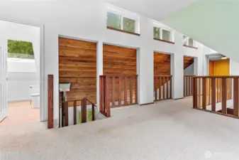 Upstairs loft with 3/4 bath on left side