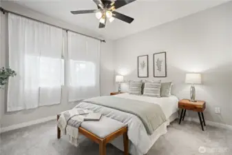 The Primary bedroom has loads of natural light