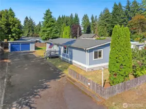 Detached 2-car garage/shop.