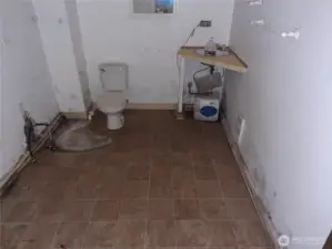 half bathroom in shop