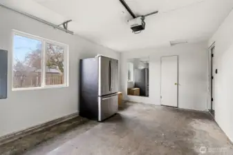 Single Car Garage with Storage room.