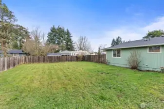 Fully fenced yard.