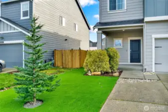 Sizeable covered patio for a sitting area.