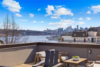 Incredible views of downtown, Lake Union and Mt. Rainier