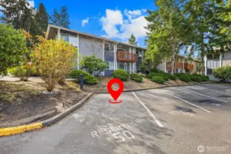 Reserved parking (#50) with plenty of additional visitor parking.