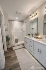 Primary bath virtually staged, All pictures of previous build to depict features and quality