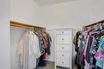 Large walk-in closet for all your personal storage needs.